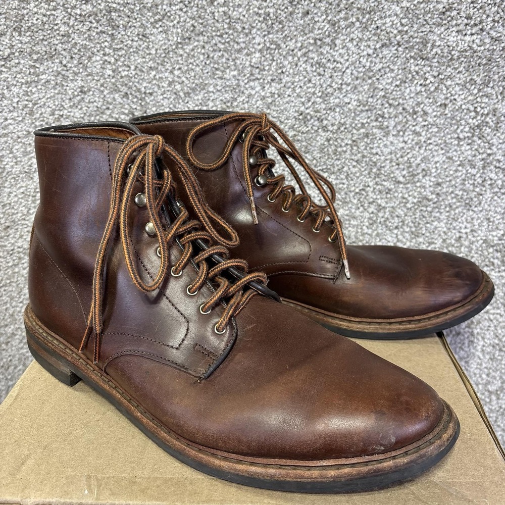 Allen Edmonds Higgins Mill Boots Mens Size 10.5 D Brown Leather Dainite Lace Up